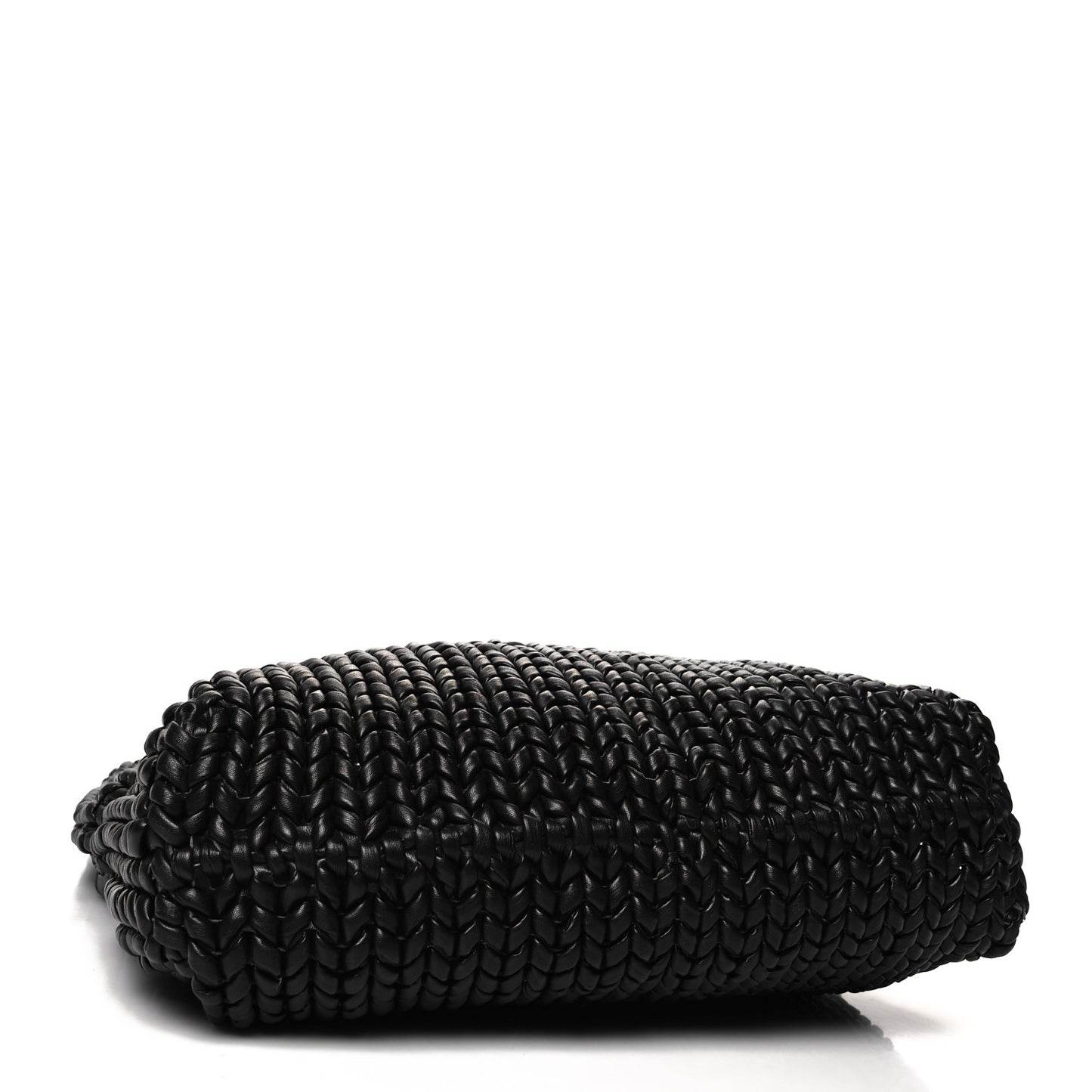 Woven Calfskin Metro Medium Tote Black