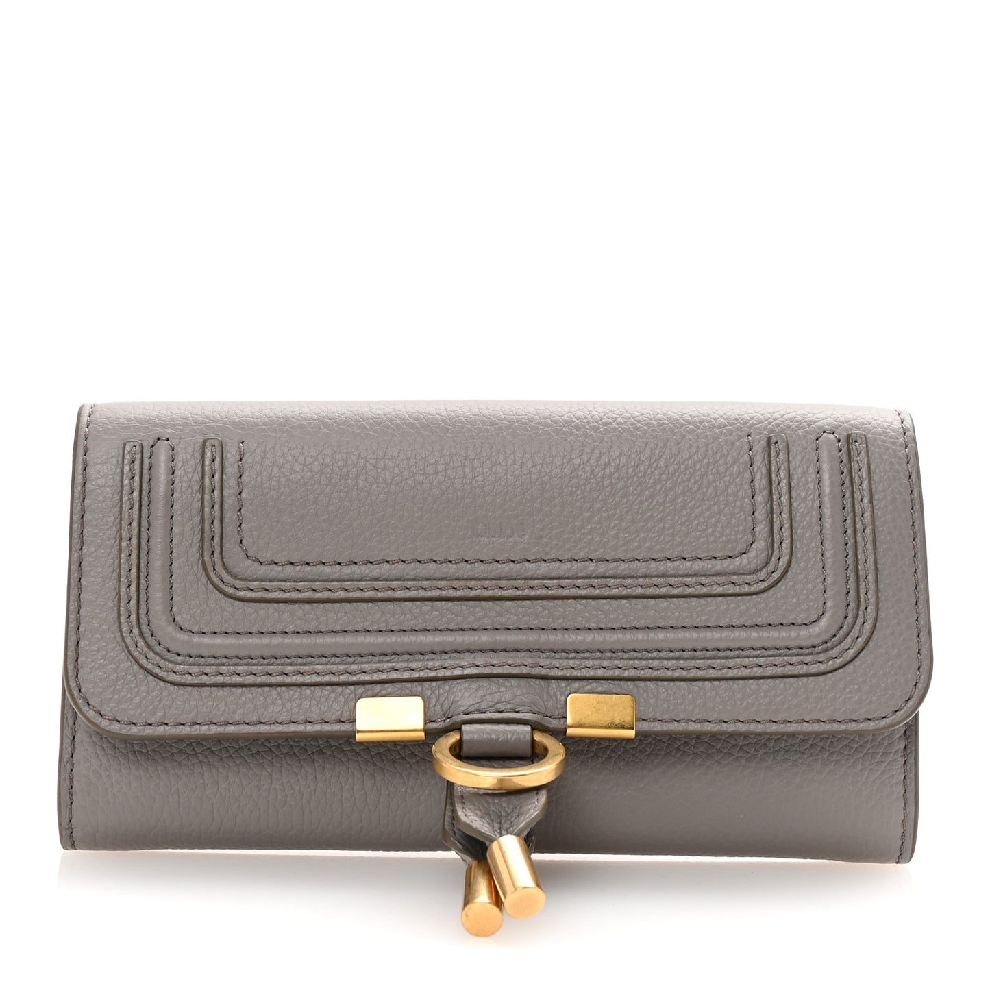 Calfskin Marcie Long Wallet Cashmere Grey