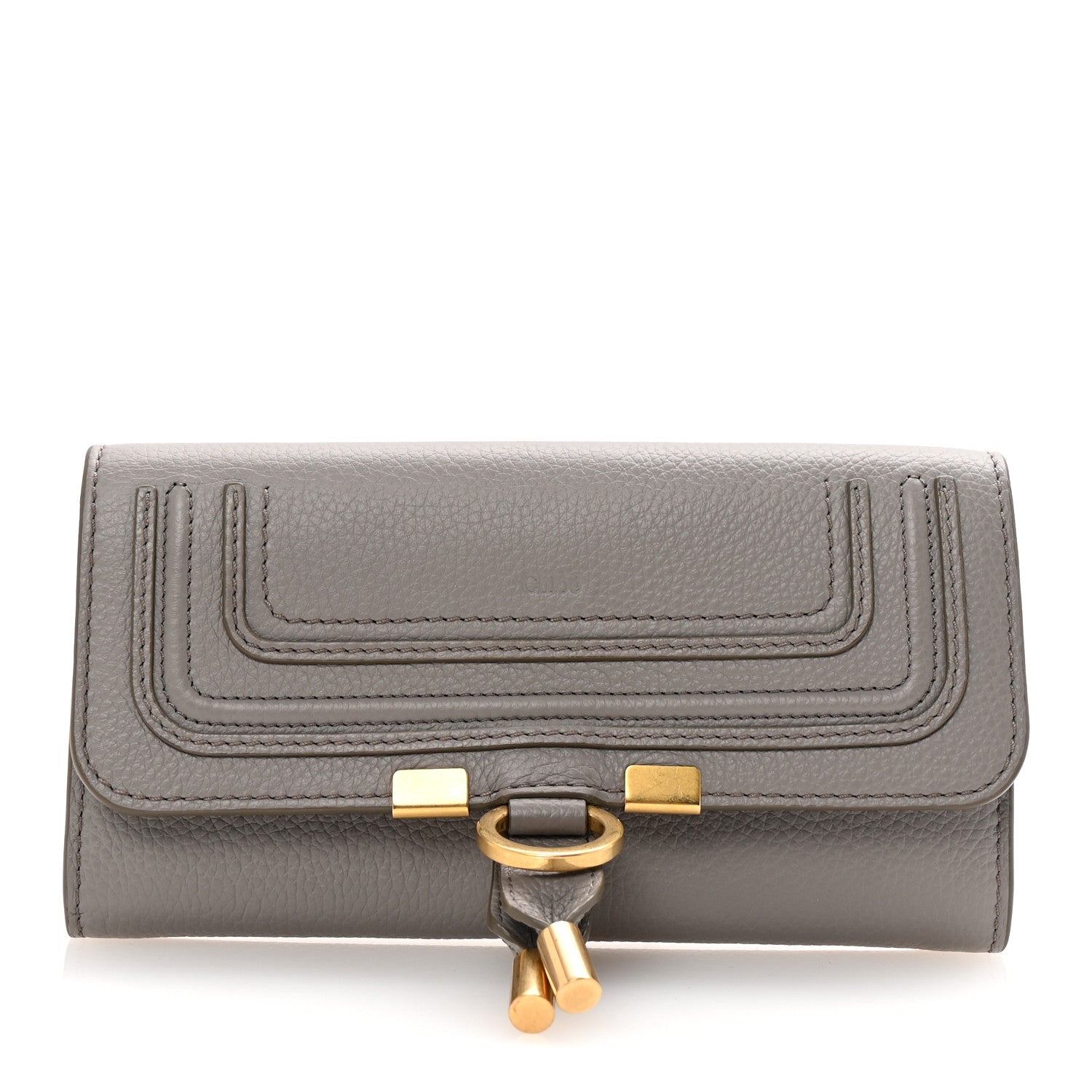 Chloe Calfskin Marcie Long Wallet Cashmere Grey 1 of 7
