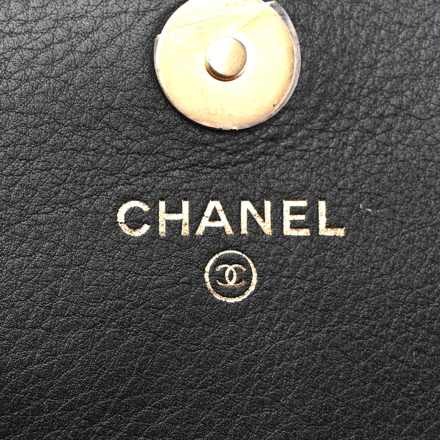 Chanel Calfskin Quilted Front Logo Enchained Clutch Black 6 of 10