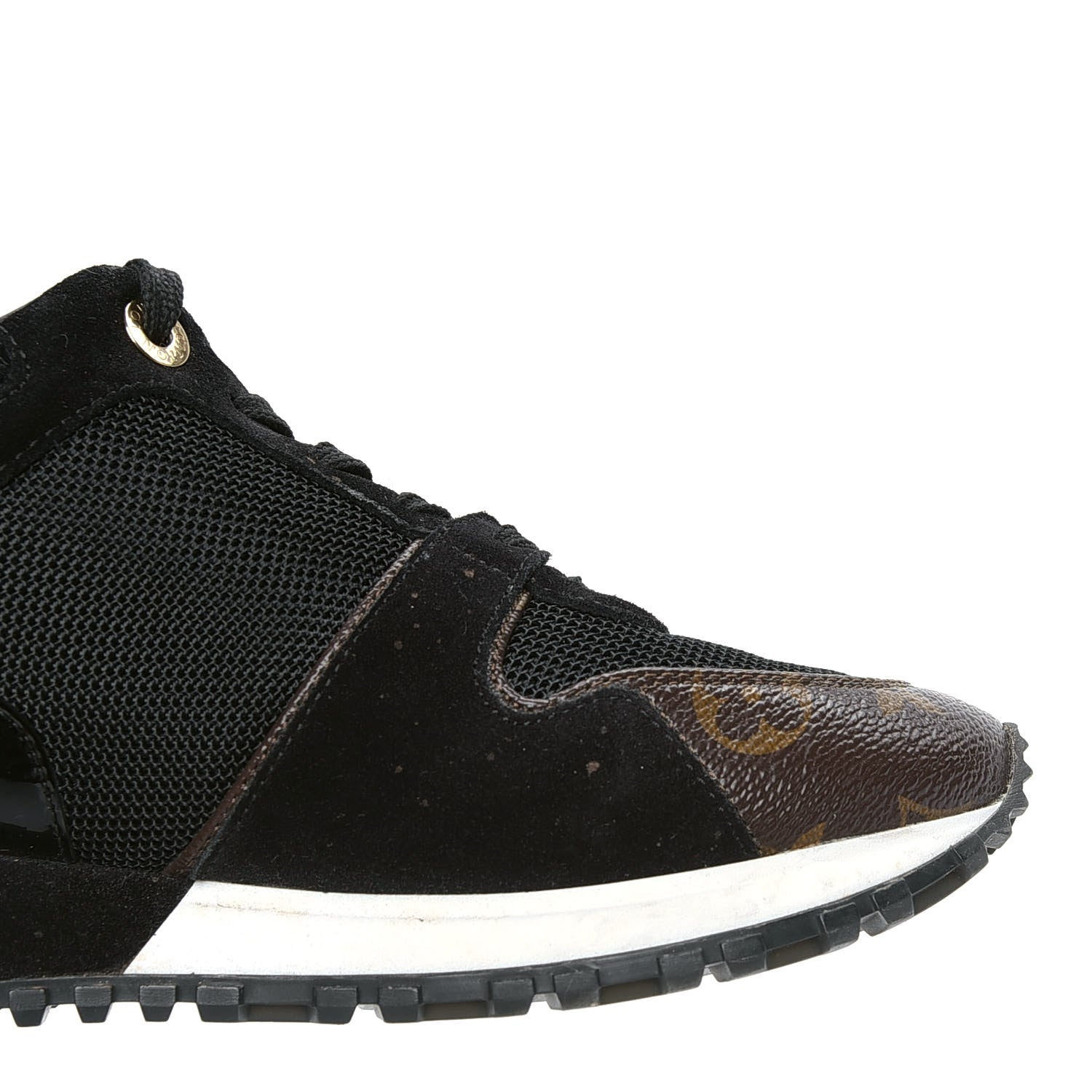 Louis Vuitton Suede Monogram Run Away Sneakers 38 Black 5 of 5