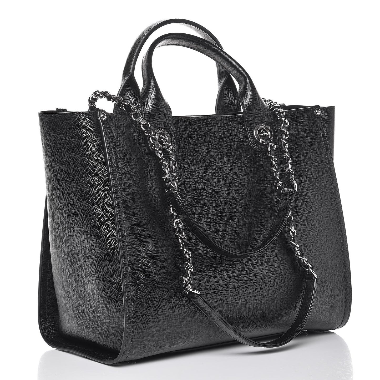 Caviar Small Studded Deauville Tote Black