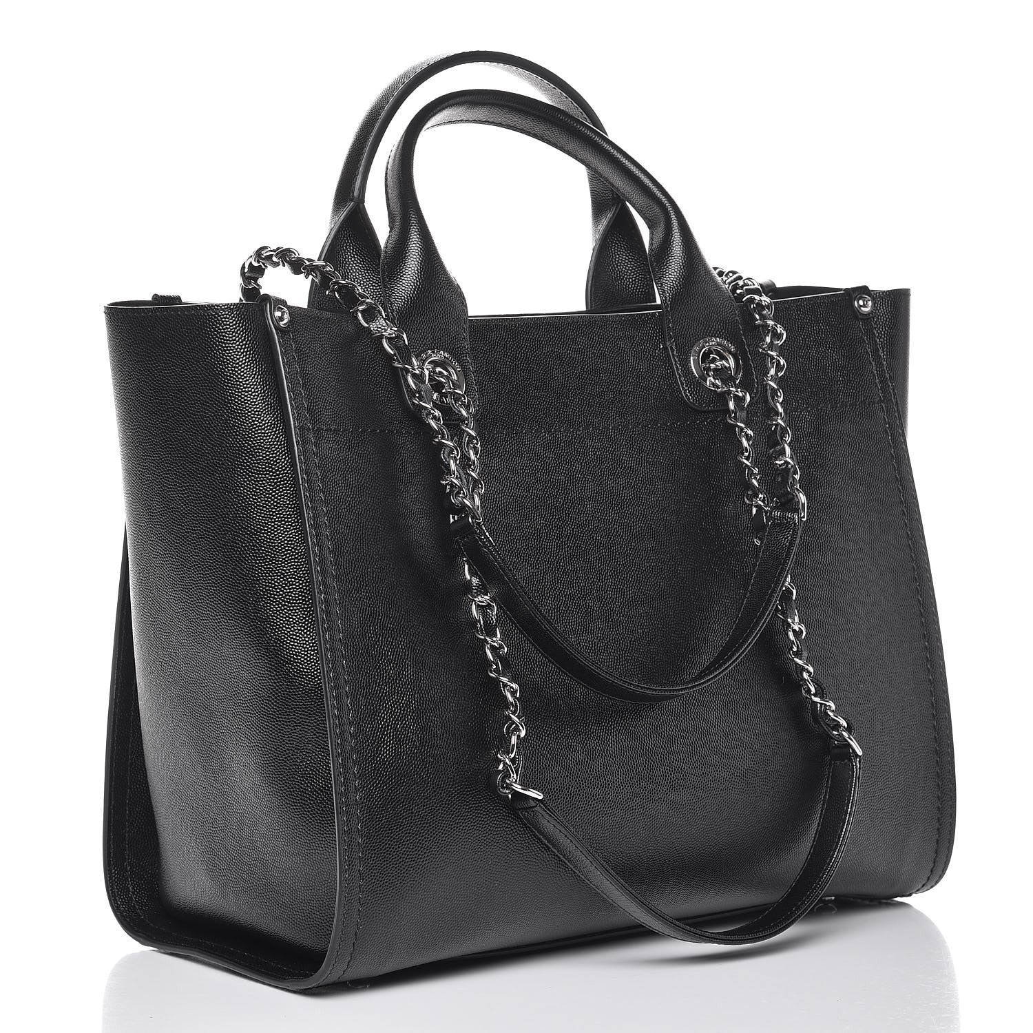 Chanel Caviar Small Studded Deauville Tote Black 4 of 9
