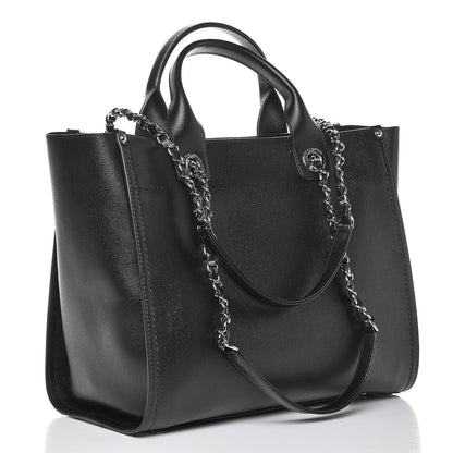 Chanel Caviar Small Studded Deauville Tote Black 4 of 9