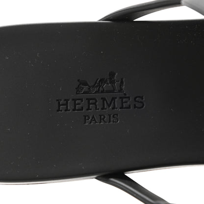 Hermes Rubber Womens Egerie Sandals 38 Black 7 of 7