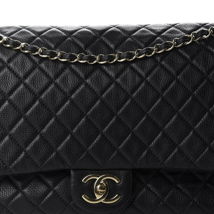 Chanel Calfskin Quilted XXL Travel Flap Bag Black 9 of 9