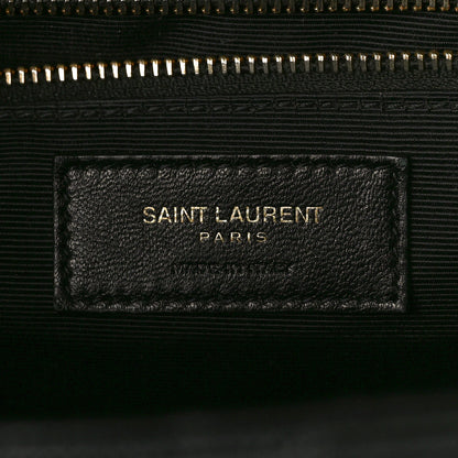 Saint Laurent Grain De Poudre Matelasse Chevron Large Monogram Satchel Black 6 of 9