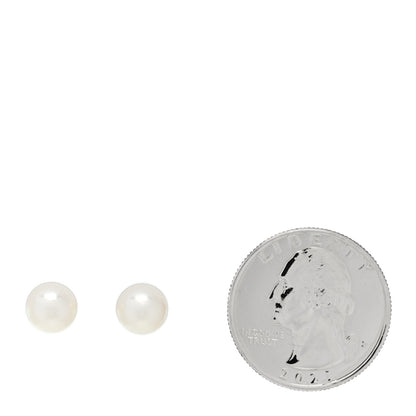 Tiffany Sterling Silver Freshwater Cultured Pearl 7.5-8mm Ziegfeld Earrings 2 of 4
