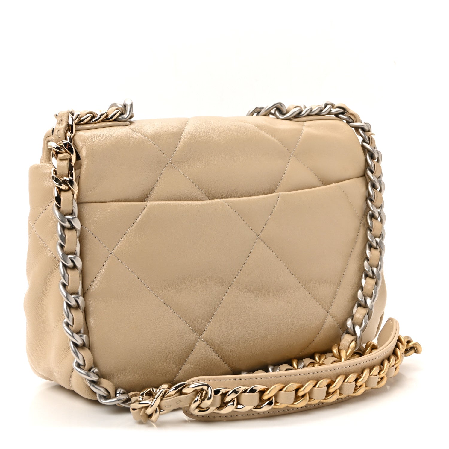 Chanel Lambskin Quilted Medium Chanel 19 Flap Beige 3 of 10