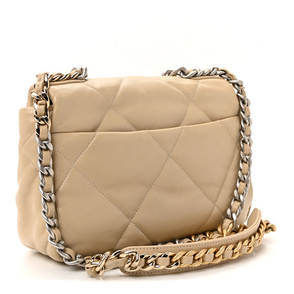 Chanel Lambskin Quilted Medium Chanel 19 Flap Beige 3 of 10