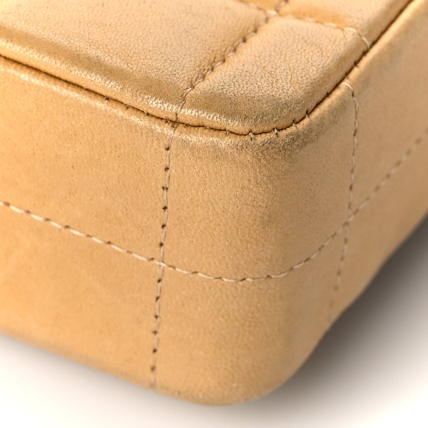 Lambskin East West Chocolate Bar Flap Beige