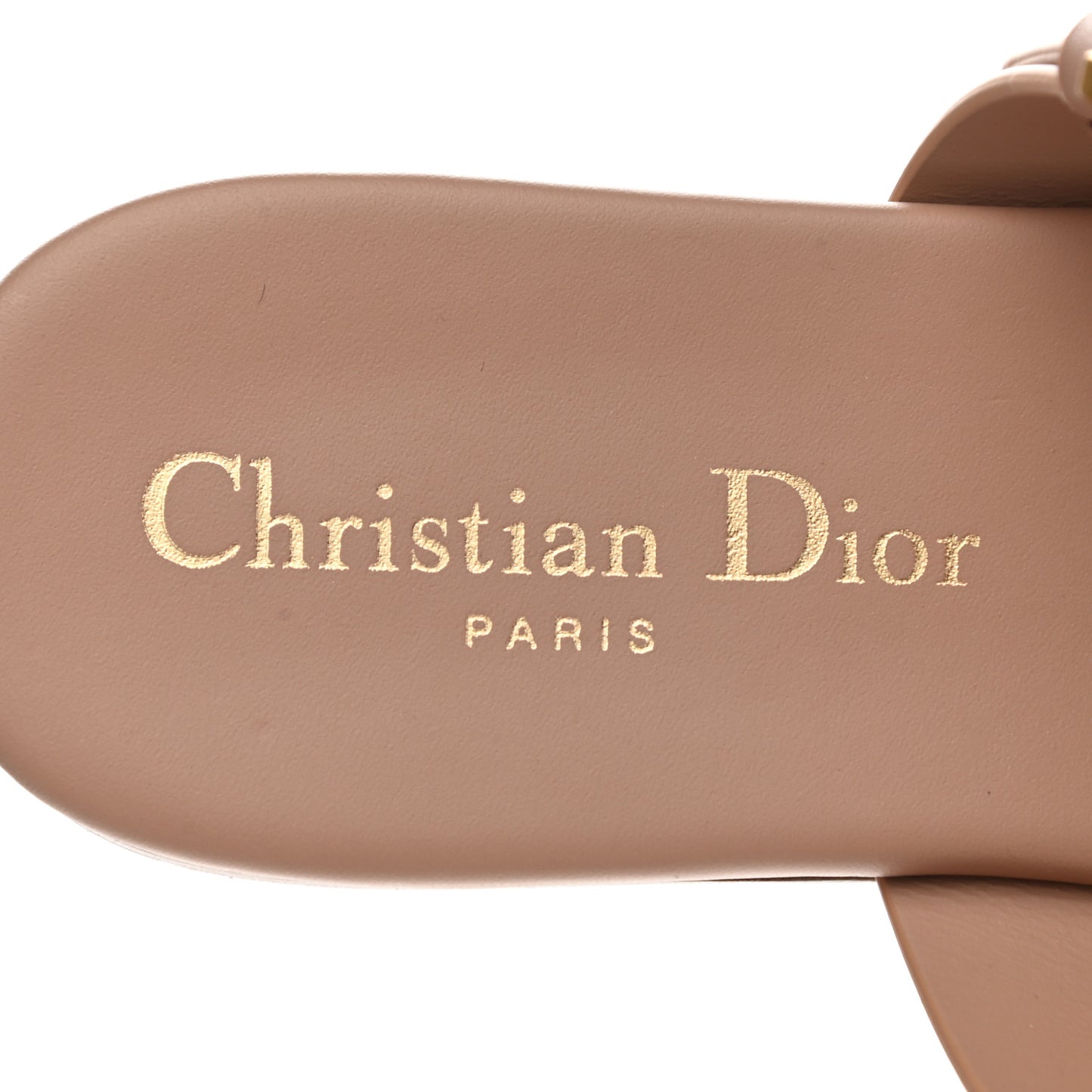 Calfskin D-Dior Slide Sandals 36 Rose De Vents