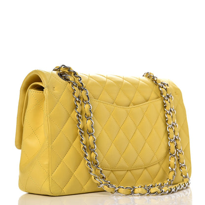 Chanel Lambskin Quilted Medium Double Flap Yellow 4 of 12