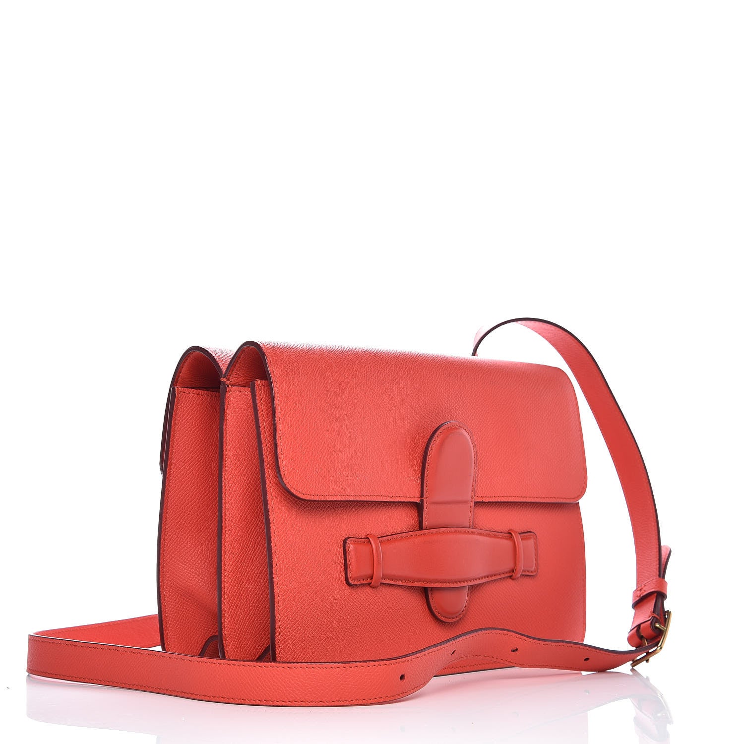 Celine Baby Grained Calfskin Medium Symmetrical Bag Vermillion 3 of 13