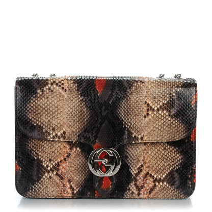 Gucci Python Medium Interlocking Shoulder Bag Grey Orange 1 of 7