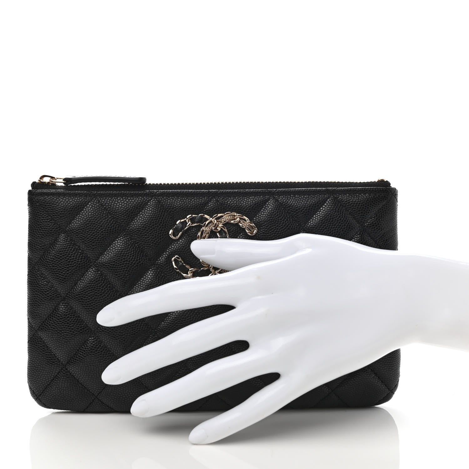 Chanel Caviar Quilted Small French New Wave CC Pouch Black 2 of 8