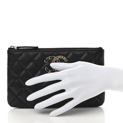 Chanel Caviar Quilted Small French New Wave CC Pouch Black 2 of 8