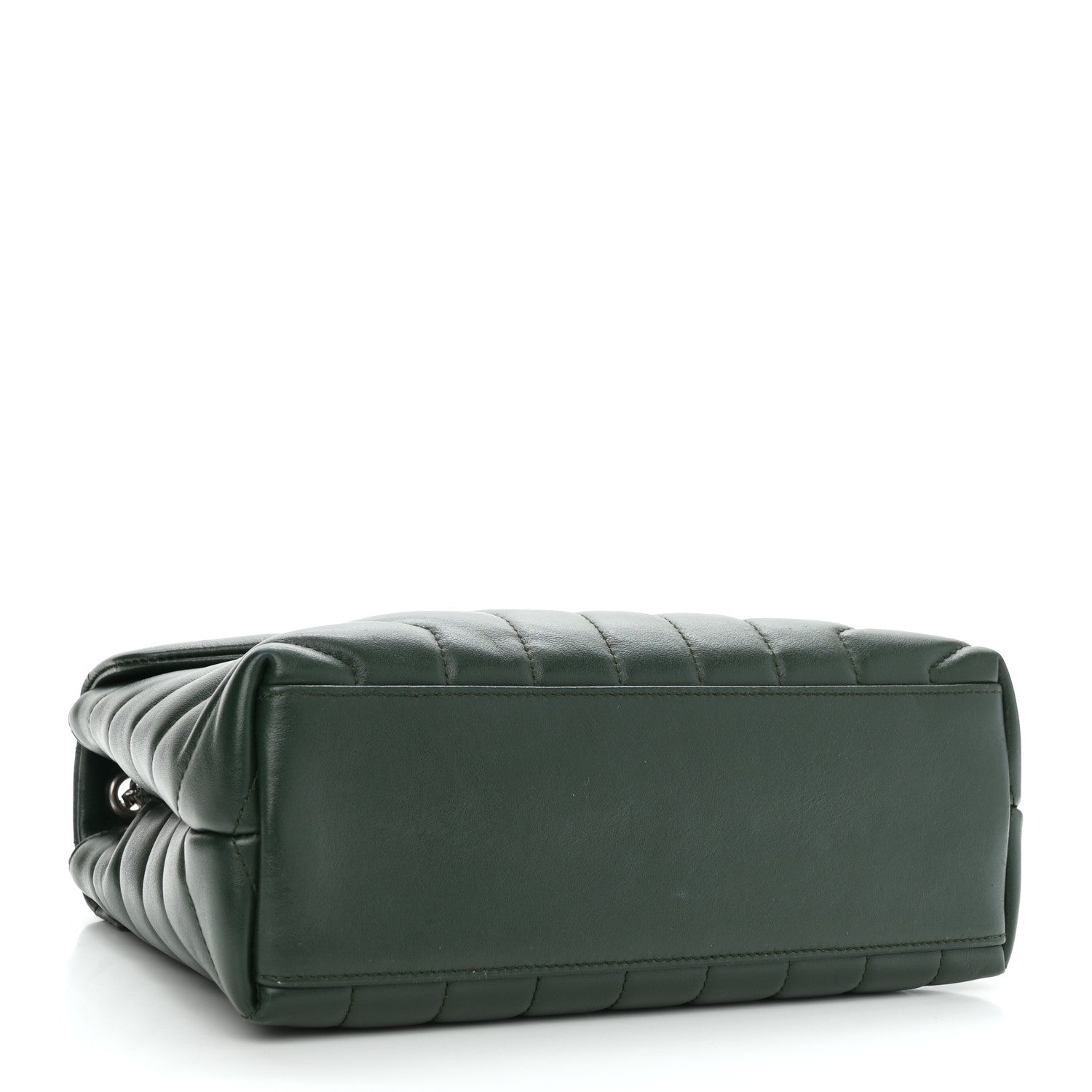 Saint Laurent Calfskin Y Quilted Monogram Small Loulou Chain Satchel Olive 4 of 9