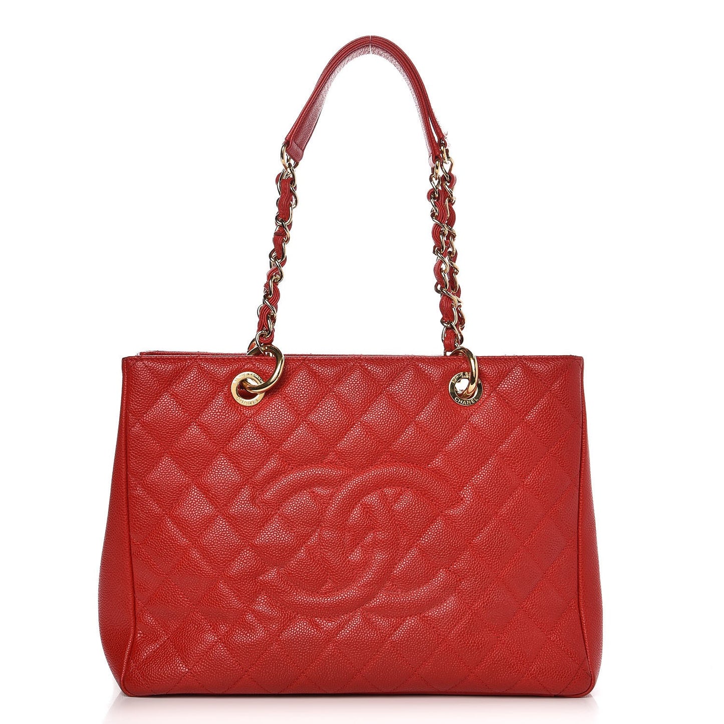 Caviar Quilted Grand Shopping Tote GST Red