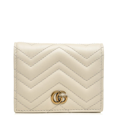 Gucci Calfskin Matelasse GG Marmont Card Case White 1 of 6