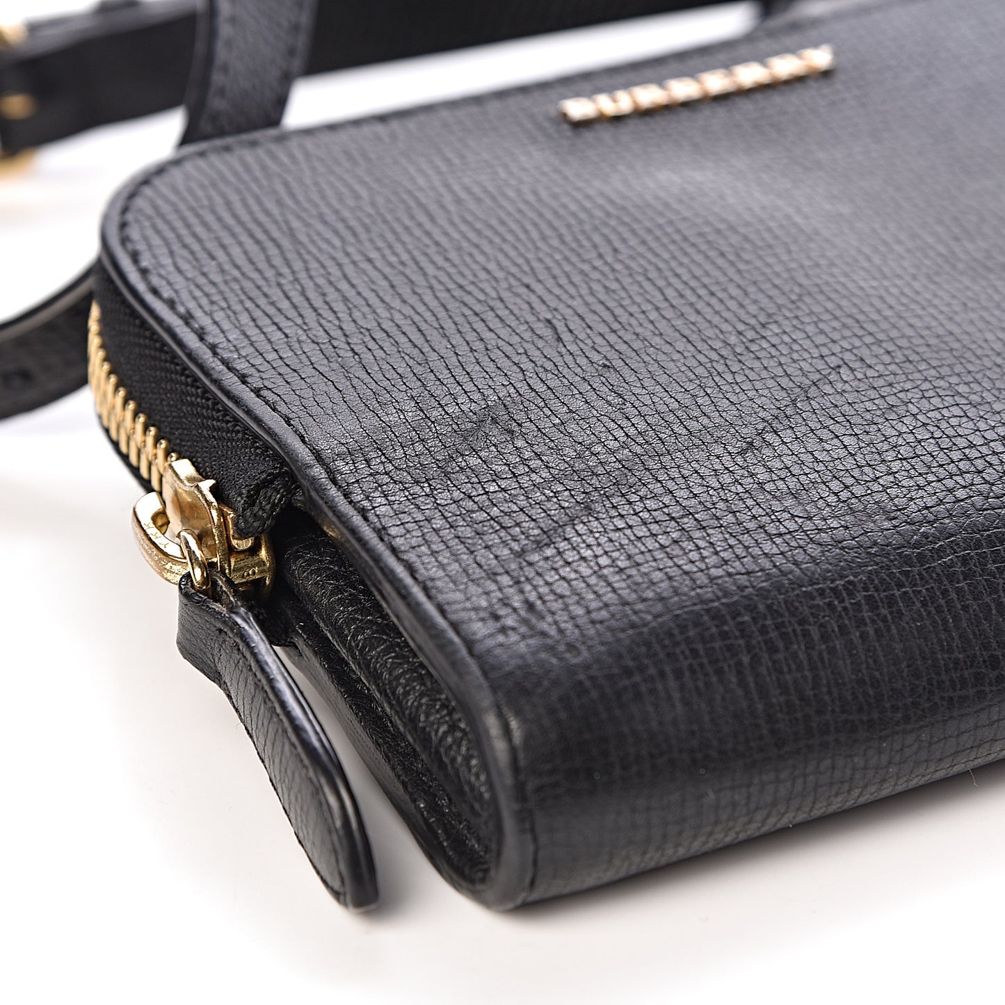 Grain Calfskin Small Crossbody Bag Black