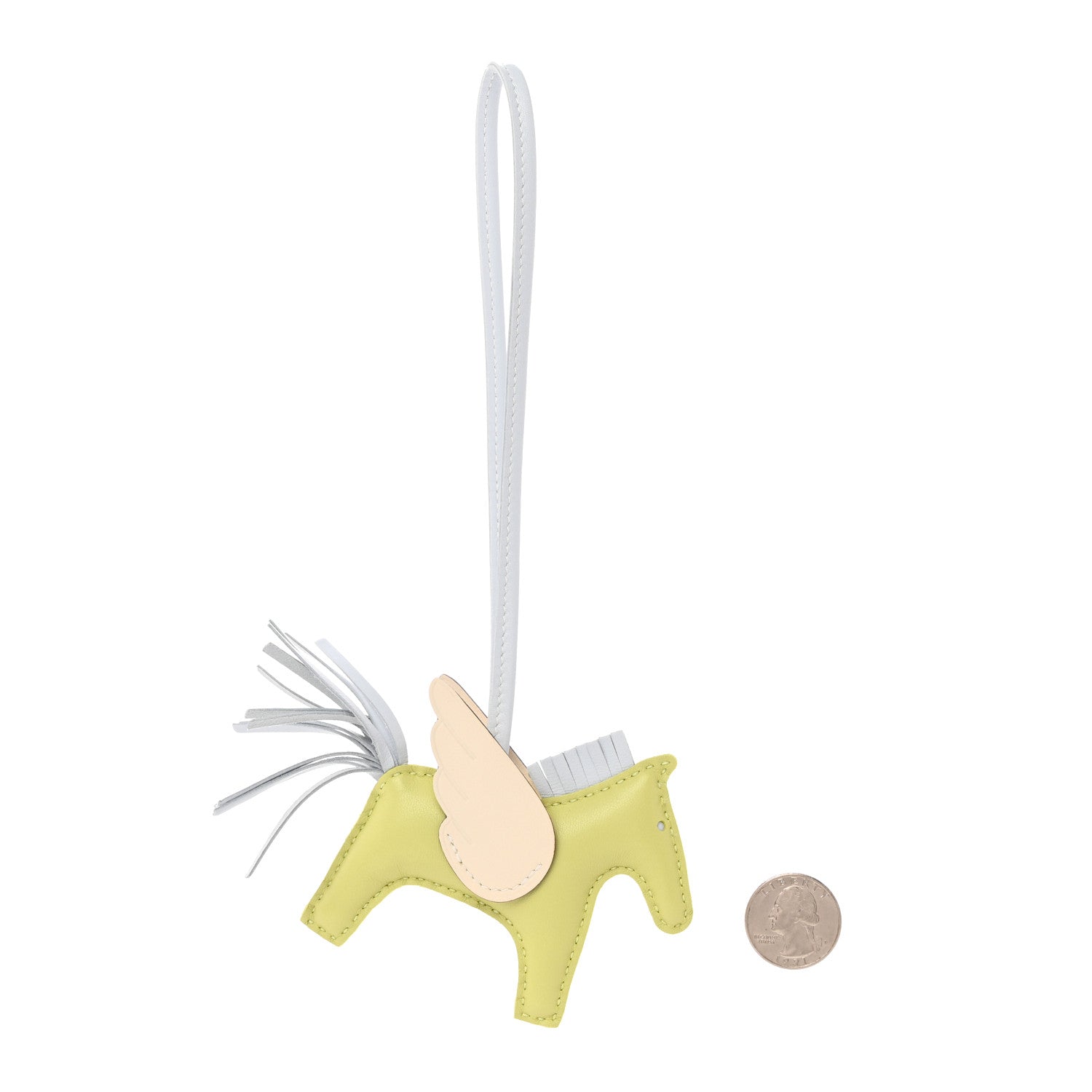 Hermes Milo Lambskin Grigri Rodeo Pegase Horse Bag Charm PM Jaune Bourgeon Bleu Brume Nata 2 of 6