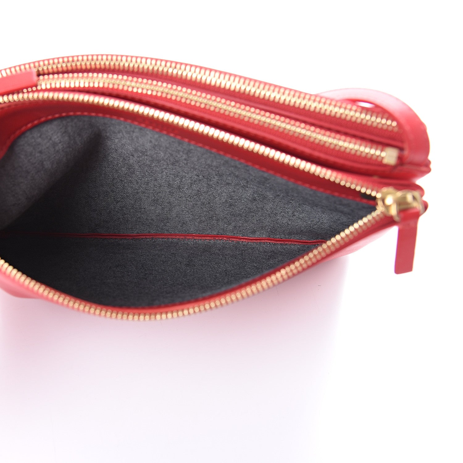 Celine Lambskin Large Trio Crossbody Bag Red 6 of 9