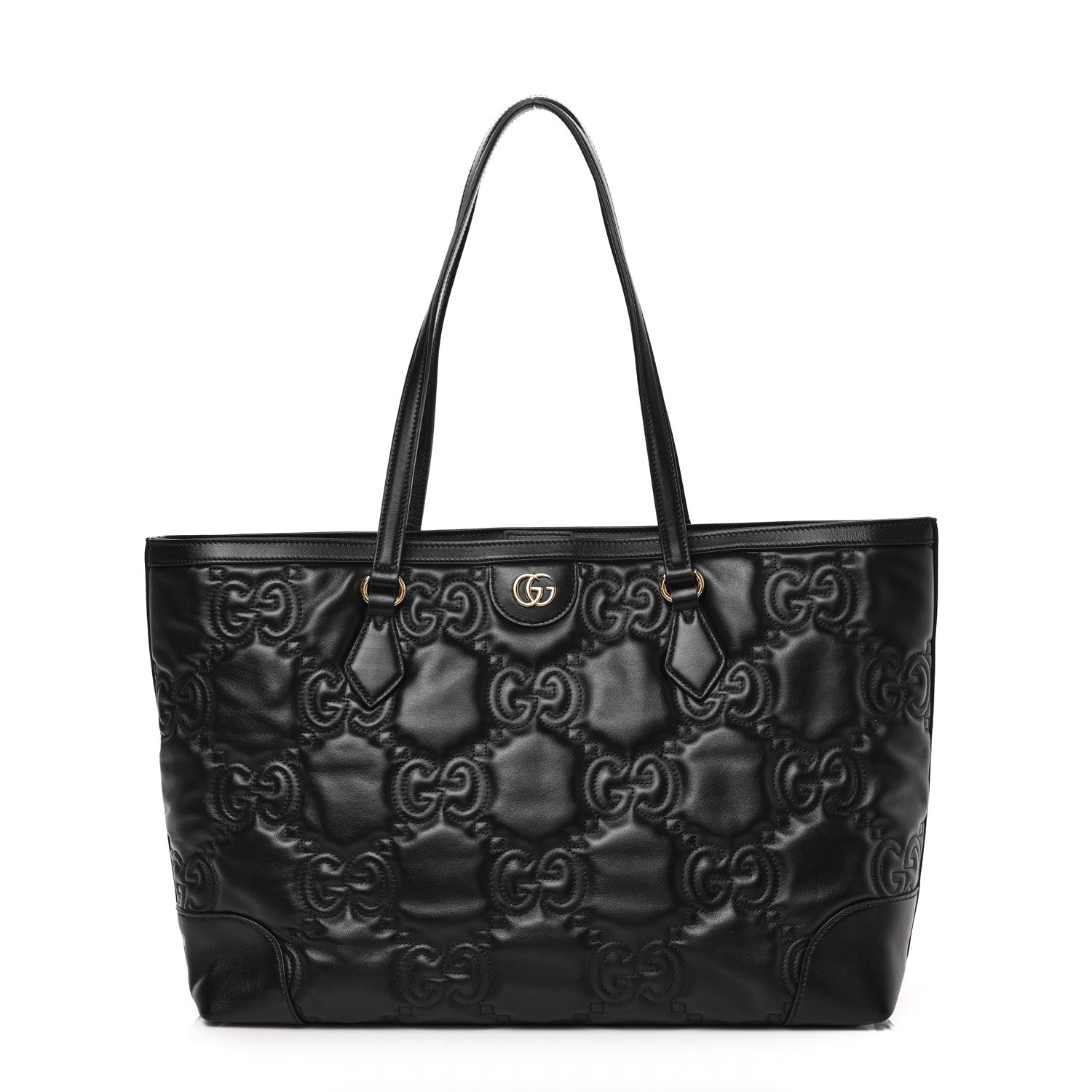 Gucci Calfskin GG Matelasse Medium Ophidia Shopping Tote Black 1 of 8