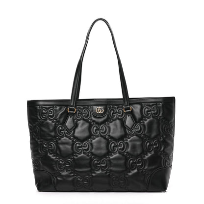 Gucci Calfskin GG Matelasse Medium Ophidia Shopping Tote Black 1 of 8