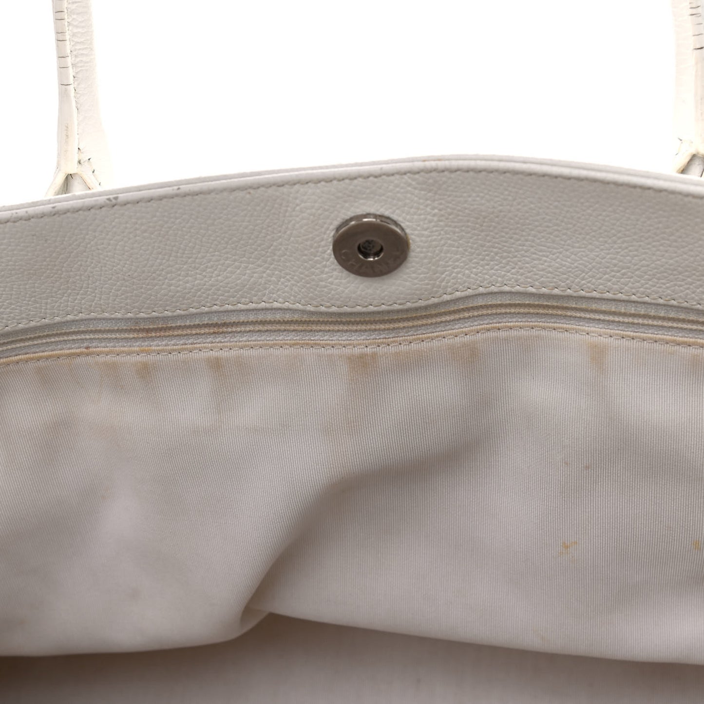 Calfskin Cerf Executive Shopper Tote White