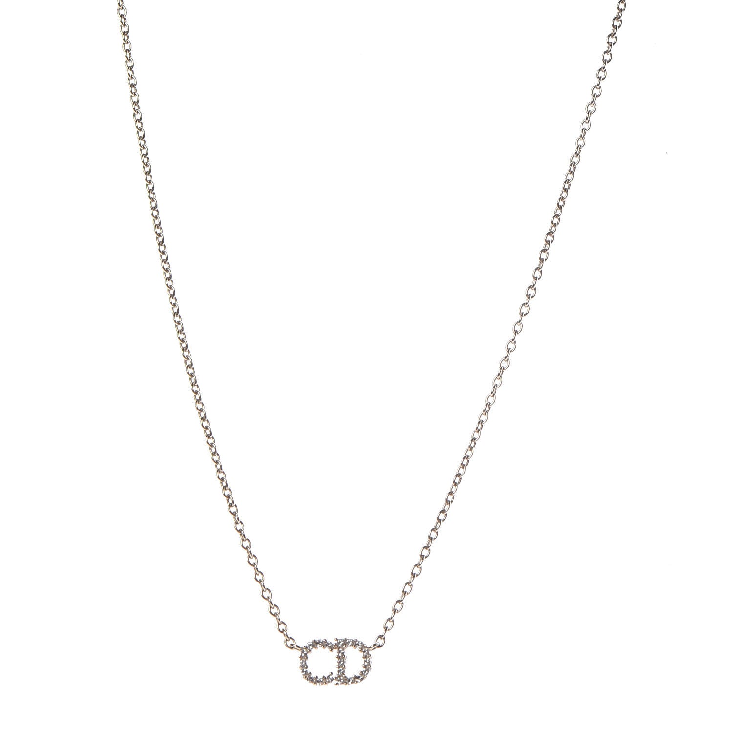 Christian Dior Metal Crystal Clair D Lune Necklace Gold 1 of 6