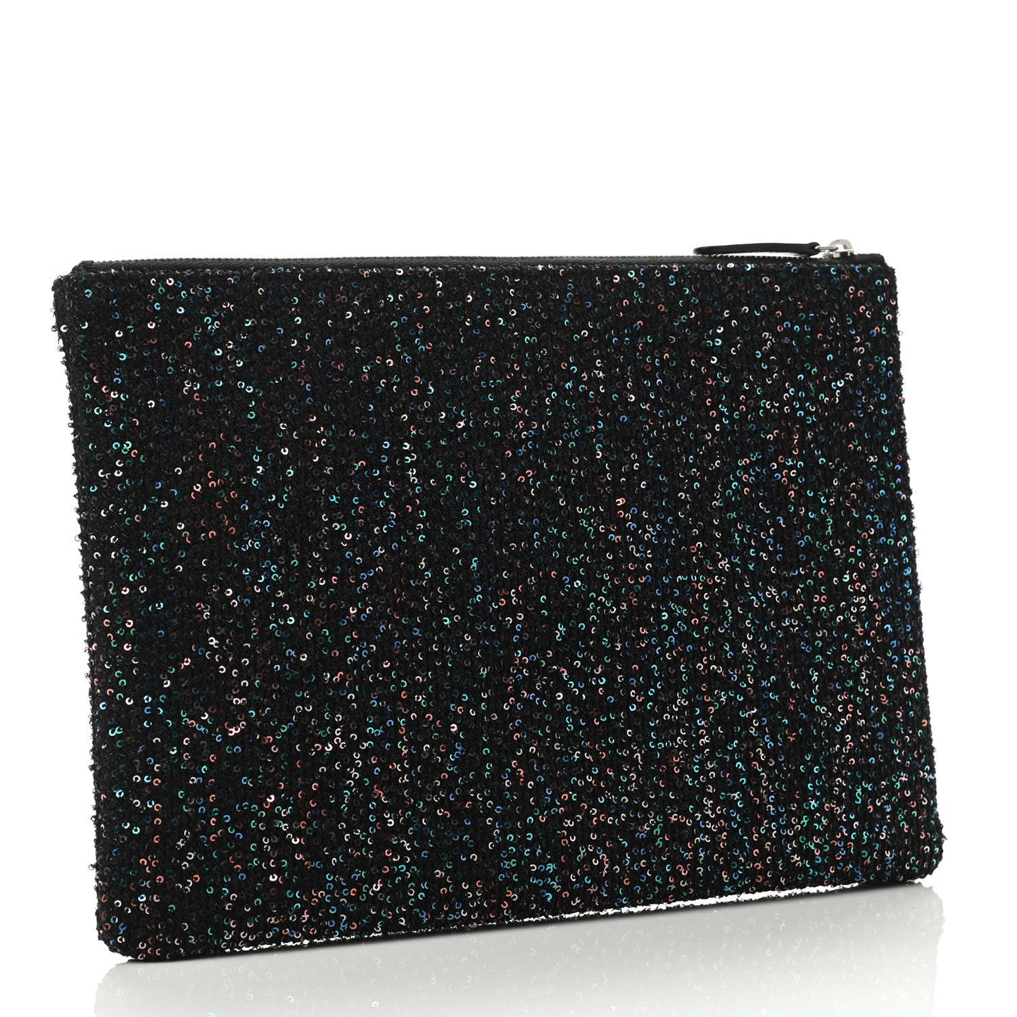 Canvas Sequin Medium Deauville Cosmetic Pouch Black