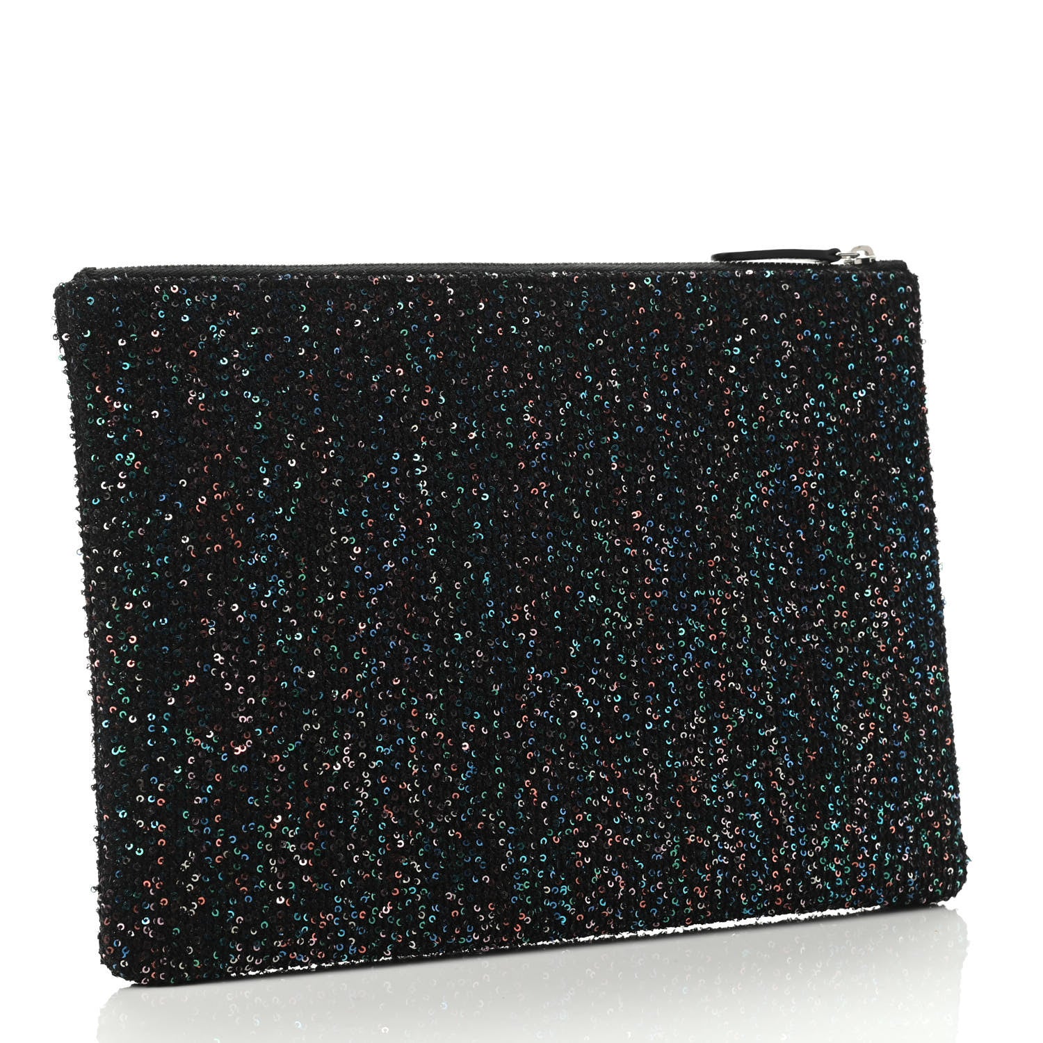 Chanel Canvas Sequin Medium Deauville Cosmetic Pouch Black 2 of 4