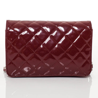 Chanel Patent Quilted Brilliant Wallet On Chain WOC Red 3 of 9