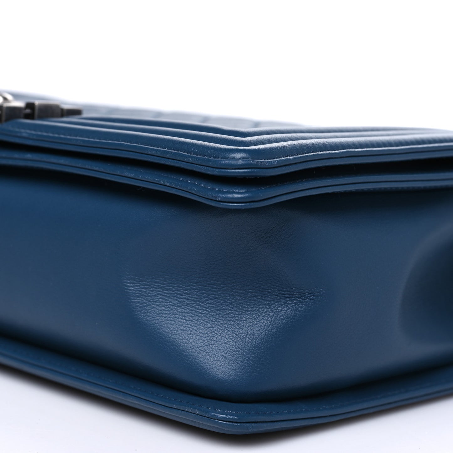 Calfskin Quilted New Medium Boy Flap Dark Blue