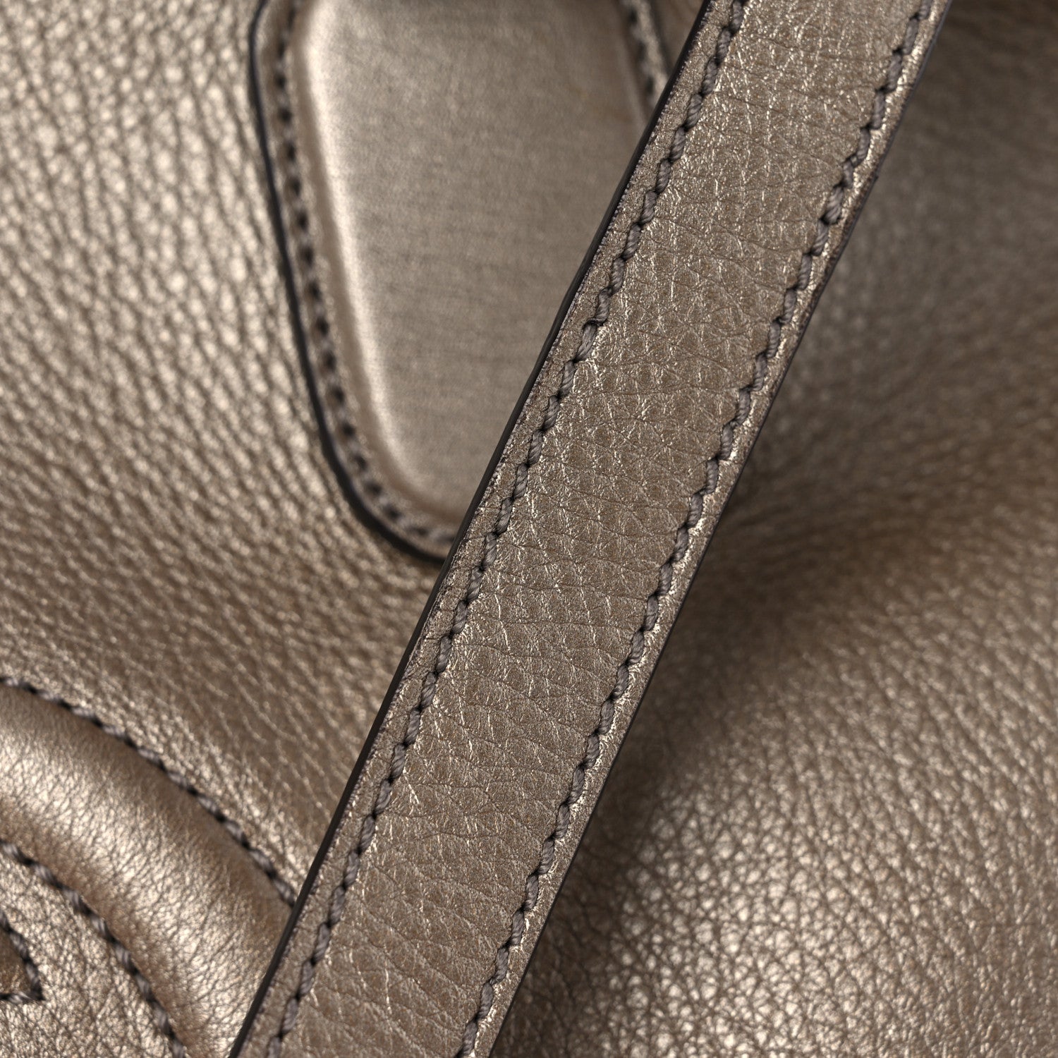 Gucci Metallic Cellarius Calfskin Small Soho Top Handle Satchel Golden Beige 15 of 17