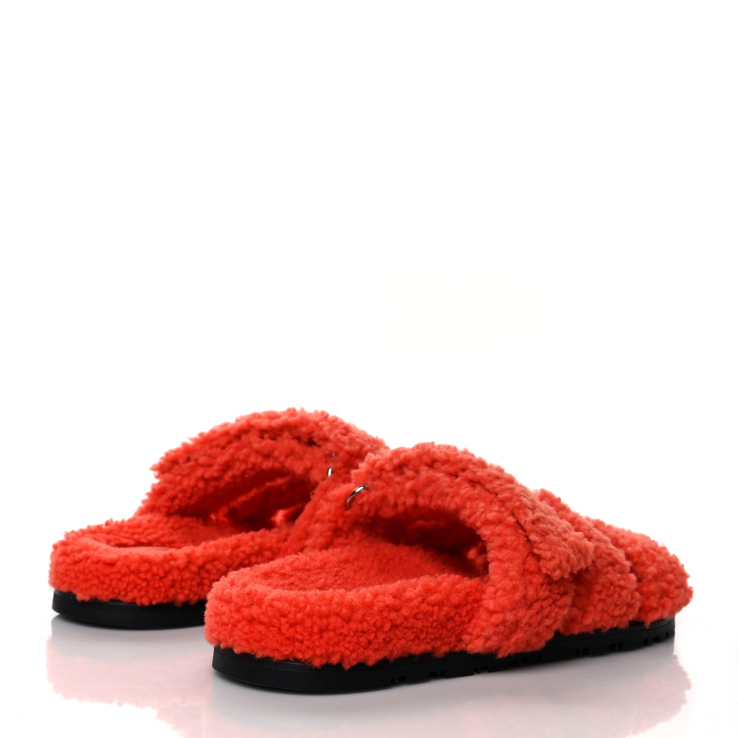 Hermes Woolskin Womens Chypre Sandals 36 Orange 4 of 8