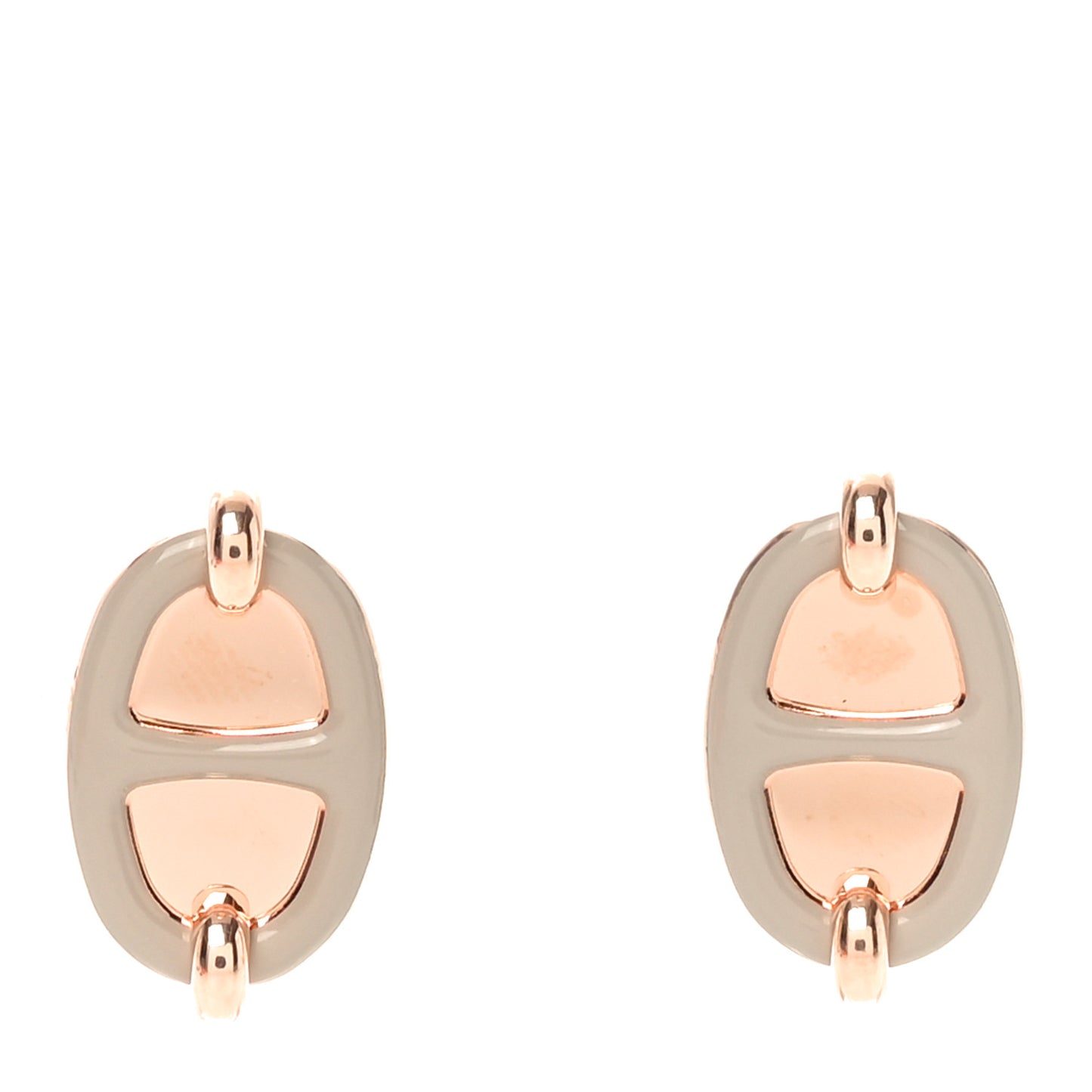 Enamel Mini Maillon Earrings Marron Glace