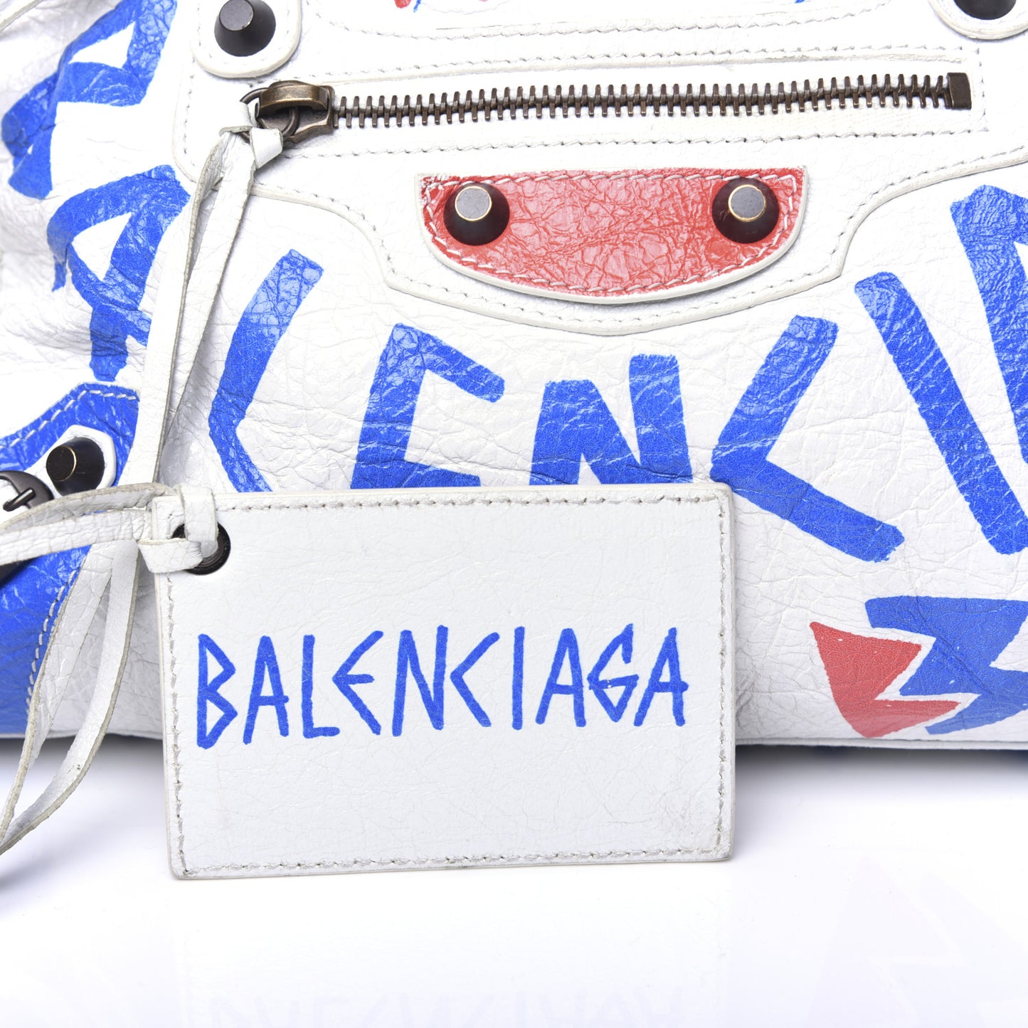 Agneau Graffiti All Over Classic Hardware S City White Bleu Rouge