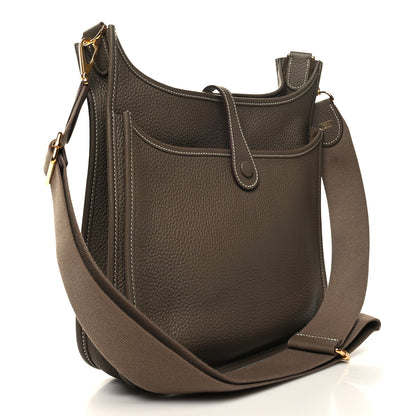 Hermes Taurillon Clemence Evelyne III PM Etoupe 3 of 10