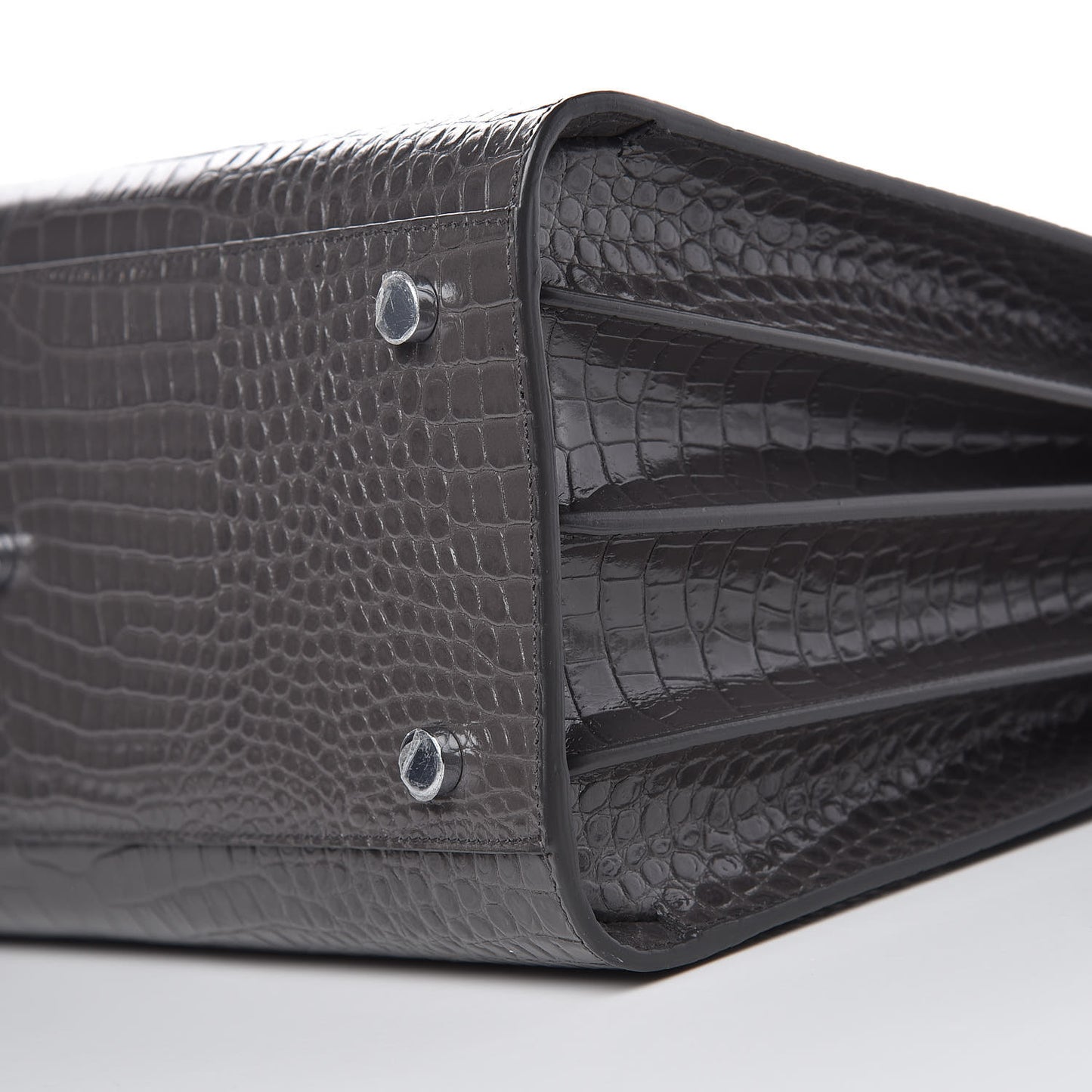 Calfskin Crocodile Embossed Small Sac De Jour Fog