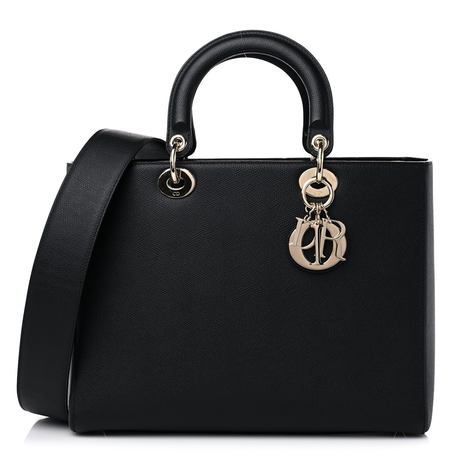 Christian Dior Grained Calfskin Large Lady Dior Black 1 of 12