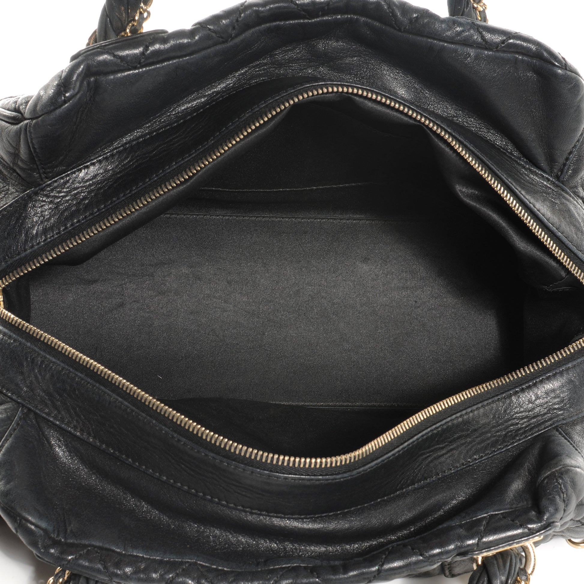 Chanel Distressed Lambskin Lady Braid Bowler Black 5 of 7