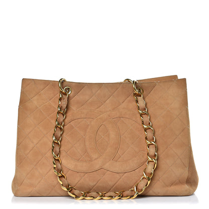 Chanel Suede Quilted Tote Beige 1 of 25
