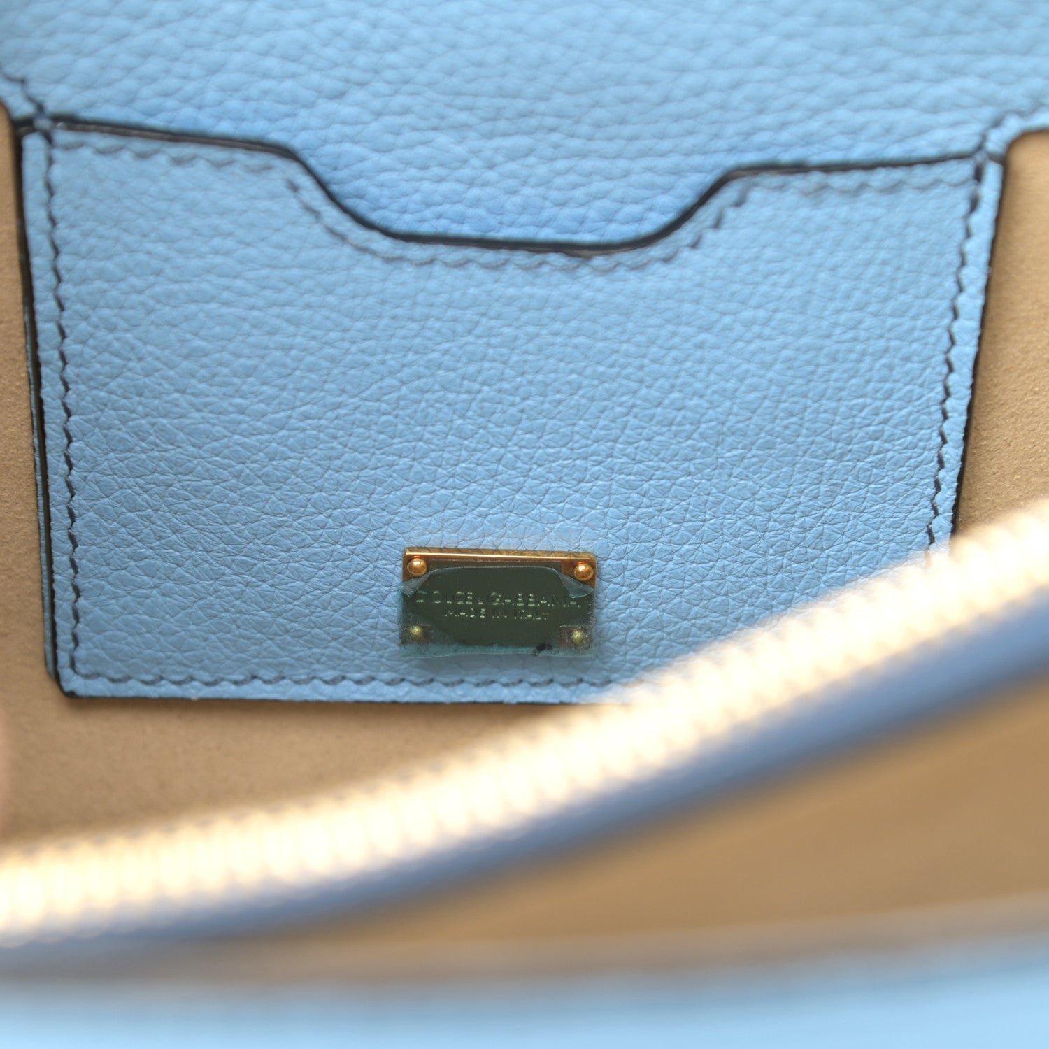 Dolce & Gabbana Grained Calfskin Rosalia Shoulder Bag Light Blue 6 of 12
