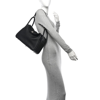 Hermes Taurillon Clemence Lindy 30 Black 2 of 10