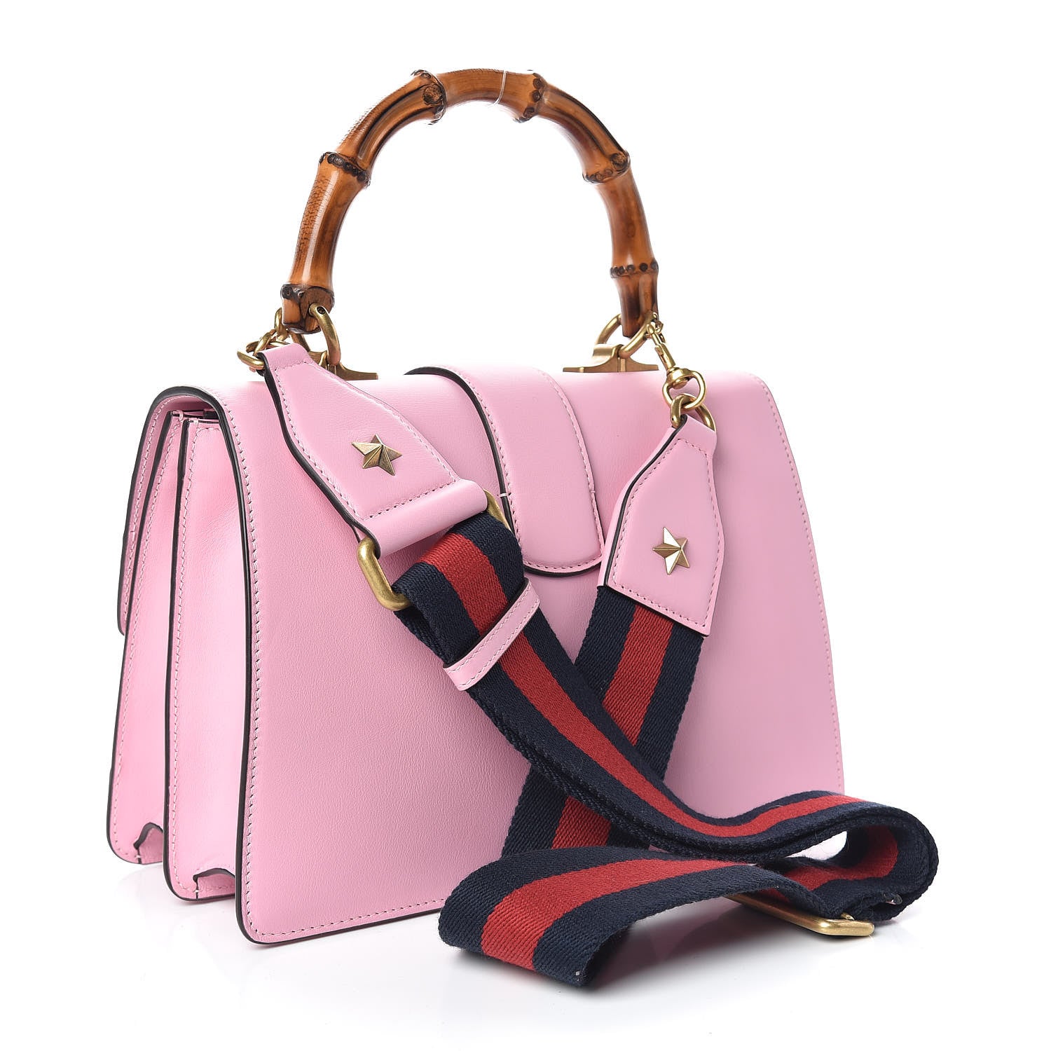 Gucci Moon Calfskin Web Medium Dionysus Bamboo Top Handle Bag Sugar Pink Blue Agata Hibiscus Red 3 of 9