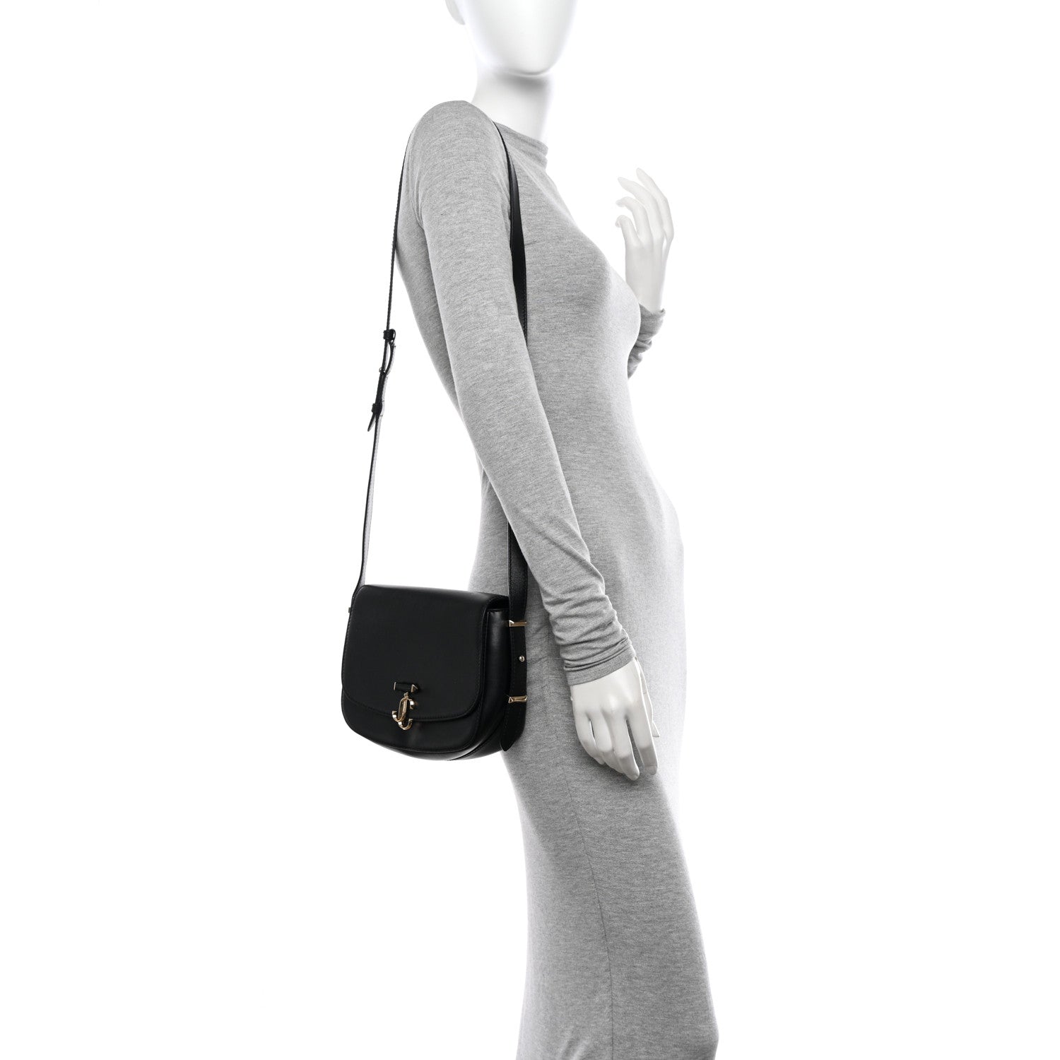 Jimmy Choo Calfskin Varenne Shoulder Bag Small Black 2 of 14