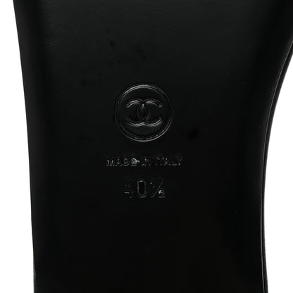 Chanel Shiny Goatskin Quilted CC Mules Sandals 40.5 Black 8 of 8