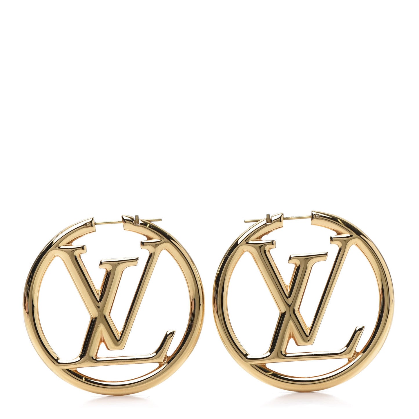 Metal Louise Hoop Earrings Gold
